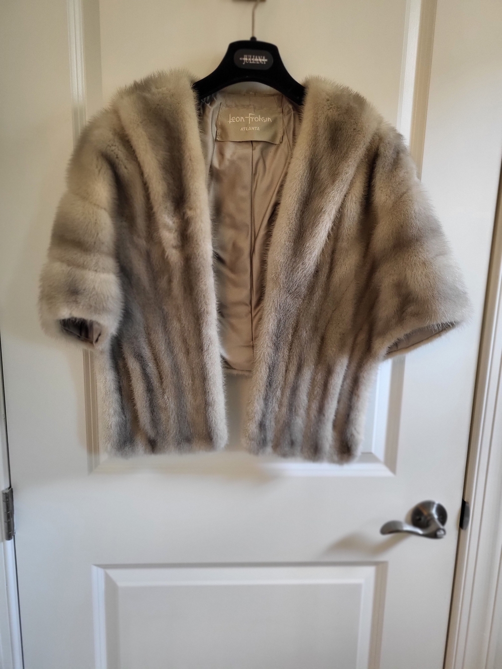 Vintage Mink Shrug Jacket in Light Taupe